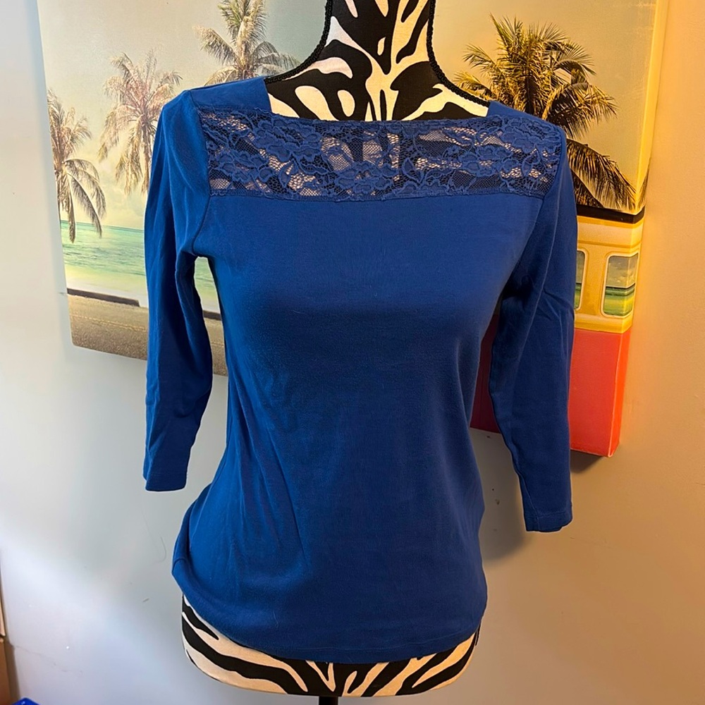 Cleo royal blue top-small petites